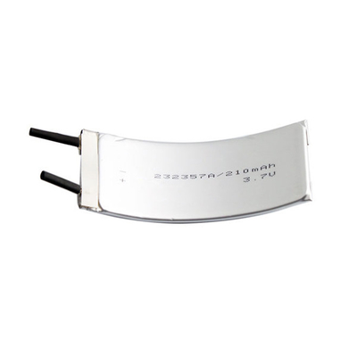 232357 কার্ভড লিপো ব্যাটারি 210mAh 3.7V কাস্টম লিথিয়াম ব্যাটারি