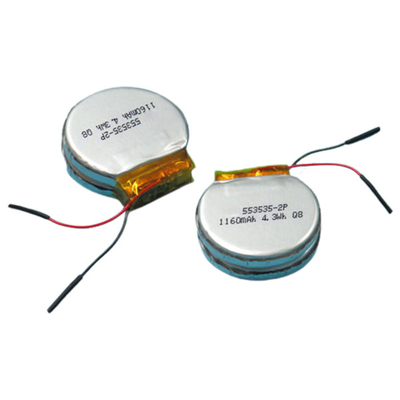 মেডিকেল কাস্টম 1160mAh LiPo ব্যাটারি 3.7 V লিথিয়াম পলিমার ব্যাটারি 1S2P