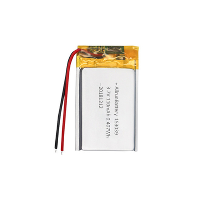 3.7V 110mAh LiPo ব্যাটারি / অতি পাতলা রিচার্জেবল লিথিয়াম পলিমার ব্যাটারি
