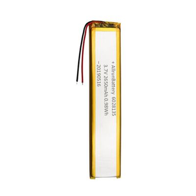3.7V 2650mAh লি পলিমার ব্যাটারি 6 মিমি আল্ট্রা ন্যারো কাস্টম লিপো ব্যাটারি