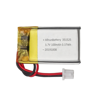 0.37Wh 3.7V 100mAh Mini LiPo ব্যাটারি রিচার্জেবল কাস্টম 351523