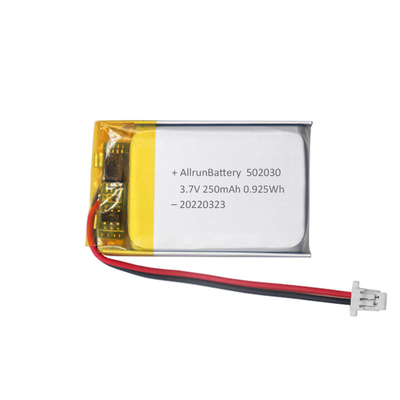 পাতলা 3.7 V 250mAh LiPo ব্যাটারি আয়তক্ষেত্র লিথিয়াম পলিমার রিচার্জেবল ব্যাটারি