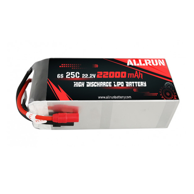 25C 6S 22000mAh LiPo ব্যাটারি 22.2V উচ্চ সি রেট LiPo ব্যাটারি প্যাক