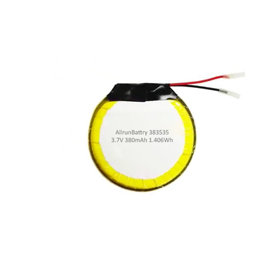 কাস্টম 3.7 V 380mAh LiPo ব্যাটারি রাউন্ড রিচার্জেবল ব্যাটারি লিথিয়াম পলিমার