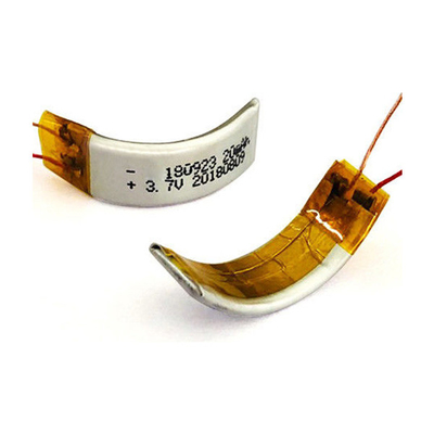 3.7V 22mAh কাস্টম লিপো ব্যাটারি প্যাক কার্ভড লিথিয়াম পলিমার ব্যাটারি প্যাক