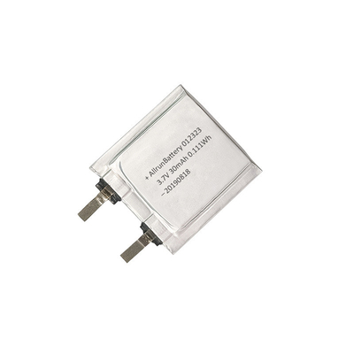 3.7V 30mAh LiPo ব্যাটারি 1mm আল্ট্রা থিন লি পলিমার ব্যাটারি সেল 012323