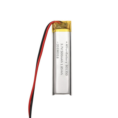 3.7V 500mAh 801350 কাস্টম লি আয়ন ব্যাটারি পড়ার কলমের জন্য আল্ট্রা ন্যারো