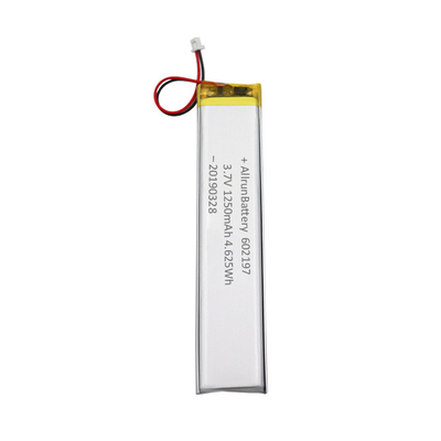 হালকা আল্ট্রা ন্যারো 1C কাস্টম লিপো ব্যাটারি 3.7V 1250mAh 602197