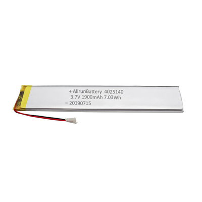 1900mAh 3.7 V কাস্টম লিপো ব্যাটারি আল্ট্রা ন্যারো রিচার্জেবল উচ্চ নির্ভরযোগ্যতা