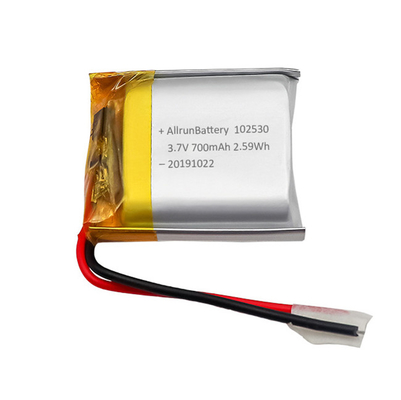 রিচার্জেবল কাস্টম লাইট ওয়েট LiPo ব্যাটারি 3.7 V 700mAh 102530