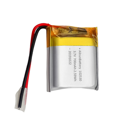 রিচার্জেবল কাস্টম লাইট ওয়েট LiPo ব্যাটারি 3.7 V 700mAh 102530