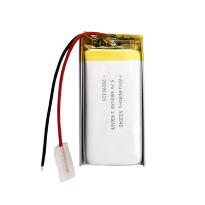 পাতলা 3.7V 380mAh LiPo ব্যাটারি কাস্টম লি আয়ন রিচার্জেবল ব্যাটারি