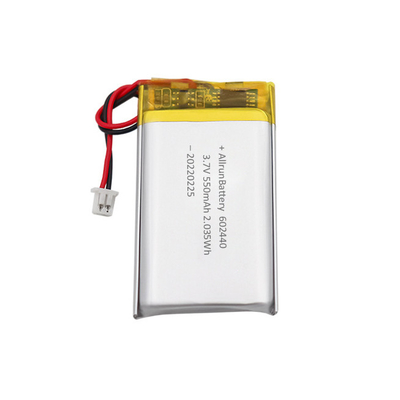 কাস্টম শক্তিশালী পাতলা রিচার্জেবল LiPo ব্যাটারি 3.7 V 550mAh 602440