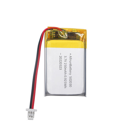 পাতলা 3.7 V 250mAh LiPo ব্যাটারি আয়তক্ষেত্র লিথিয়াম পলিমার রিচার্জেবল ব্যাটারি