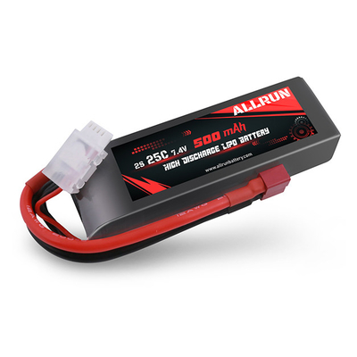 পাওয়ার টুলের জন্য 25C 2S 500mAh 7.4V হাই ডিসচার্জ LiPo ব্যাটারি প্যাক