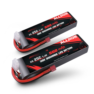 পাওয়ার টুলের জন্য 25C 2S 500mAh 7.4V হাই ডিসচার্জ LiPo ব্যাটারি প্যাক