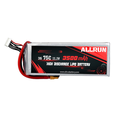 3S 3500mAh 11.1 V হাই ডিসচার্জ LiPo ব্যাটারি প্যাক 75C লি পলিমার ব্যাটারি