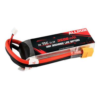 3S 3500mAh 11.1 V হাই ডিসচার্জ LiPo ব্যাটারি প্যাক 75C লি পলিমার ব্যাটারি