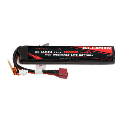 RC 100C 11.1V Li পলিমার ব্যাটারি উচ্চ C রেট 3S 1300mAh LiPo ব্যাটারি