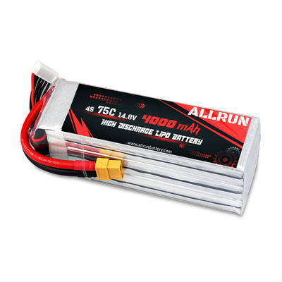 75C 4000mAh 4S LiPo ব্যাটারি14.8V উচ্চ সি রেট LiPo ব্যাটারি প্যাক
