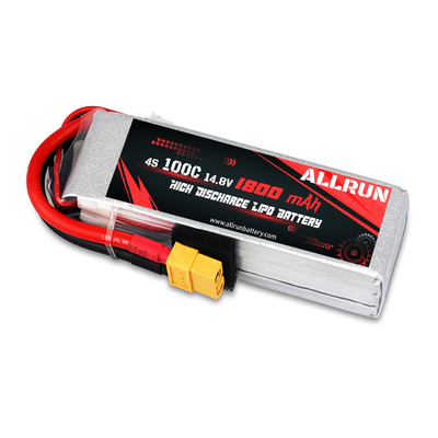 রিচার্জেবল 100C 1800mAh 4S LiPo ব্যাটারি হাই C রেট 14.8V LiPo ব্যাটারি প্যাক
