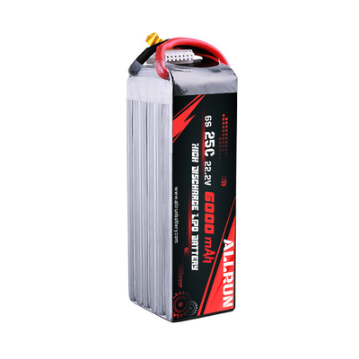 22.2V 25C মেডিকেল লিথিয়াম ব্যাটারি উচ্চ C রেট 6S 6000mAh LiPo ব্যাটারি