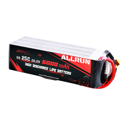 22.2V 25C মেডিকেল লিথিয়াম ব্যাটারি উচ্চ C রেট 6S 6000mAh LiPo ব্যাটারি