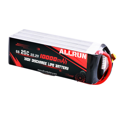 22.2V 6S 10000mAh LiPo ব্যাটারি 25C উচ্চ সি রেট LiPo ব্যাটারি প্যাক
