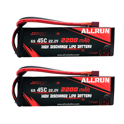 মেডিকেল ইকুইপমেন্ট 45C 6S 22.2V 2200mAh হাই ডিসচার্জ LiPo ব্যাটারি প্যাক