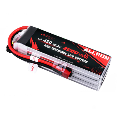 মেডিকেল ইকুইপমেন্ট 45C 6S 22.2V 2200mAh হাই ডিসচার্জ LiPo ব্যাটারি প্যাক