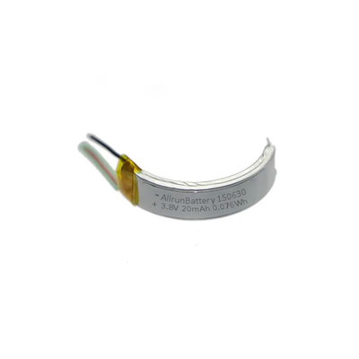 পরিধানযোগ্য প্রযুক্তি 20mAh LiPo ব্যাটারি 3.8 V লিথিয়াম আয়ন পলিমার ব্যাটারি