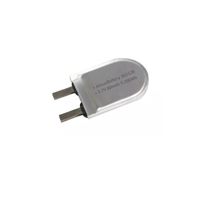 302128 3.7 V 80mAh 1C চার্জ বর্তমান কাস্টম লিথিয়াম পলিমার ব্যাটারি, ইউ শেপ নভেল লিপো ব্যাটারি