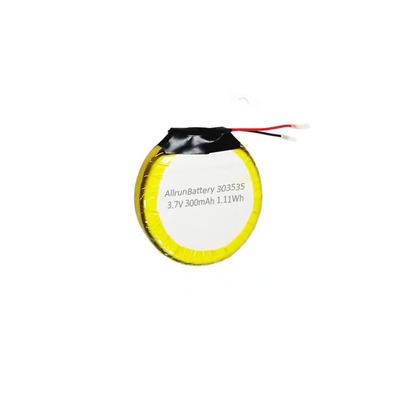 নিরাপদ 3.7V 300mAh LiPo ব্যাটারি রাউন্ড লিথিয়াম পলিমার ব্যাটারি রিচার্জেবল 303535