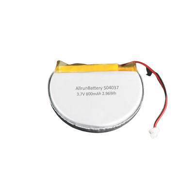 স্থিতিশীল 3.7 V 800mAh রিচার্জেবল ব্যাটারি রাউন্ড কাস্টম LiPo ব্যাটারি প্যাক