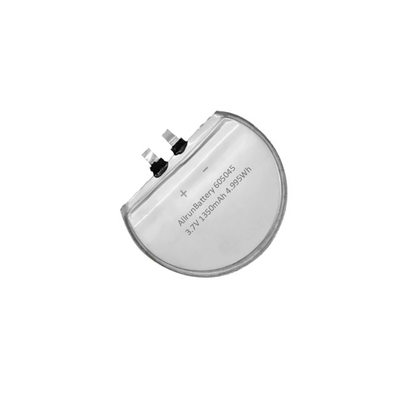 3.7V 1350mAh কাস্টম রাউন্ড লিপো ব্যাটারি সেল রিচার্জেবল 655045