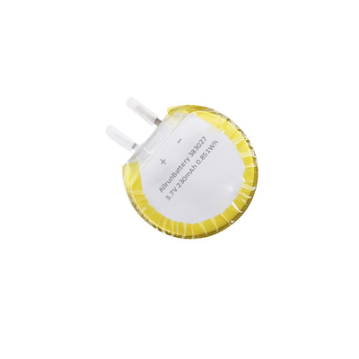 কাস্টম রাউন্ড লিপো ব্যাটারি সেল 3.7V 230mAh 383027 অনন্য আকারের সাথে