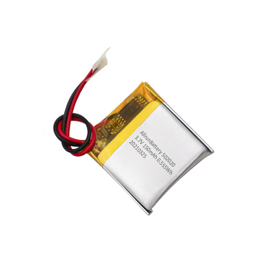 শক্তিশালী 3.7 V 150mAh রিচার্জেবল স্কয়ার লিপো ব্যাটারি প্যাক 502020