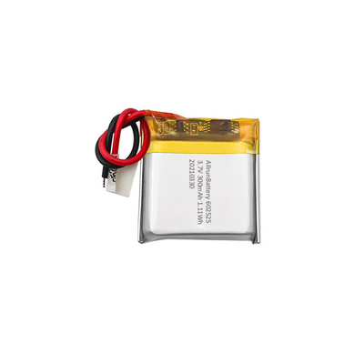 1C 3.7 V 300mAh লিথিয়াম রিচার্জেবল পলিমার ব্যাটারি প্যাক 602525