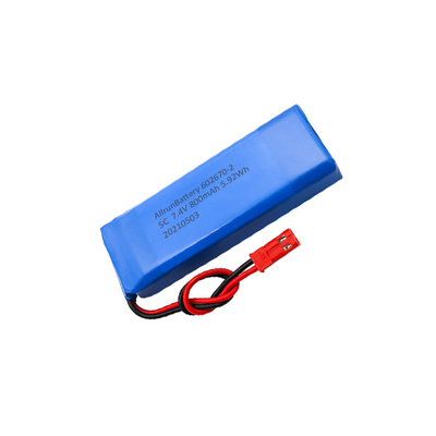 5C মেডিকেল লিথিয়াম ব্যাটারি 2S1P 7.4 V 800mAh LiPo ব্যাটারি প্যাক