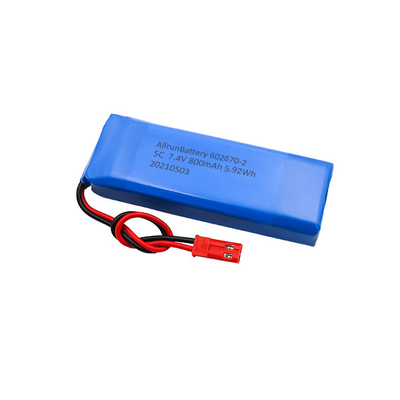 5C মেডিকেল লিথিয়াম ব্যাটারি 2S1P 7.4 V 800mAh LiPo ব্যাটারি প্যাক