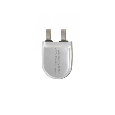 302128 3.7 V 80mAh 1C চার্জ বর্তমান কাস্টম লিথিয়াম পলিমার ব্যাটারি, ইউ শেপ নভেল লিপো ব্যাটারি