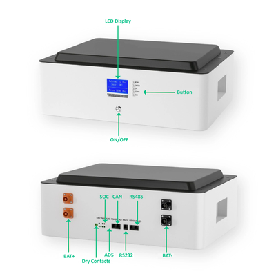 সৌর শক্তি সিস্টেমের জন্য 51.2V 100Ah 5KWh র্যাক মাউন্ট করা ব্যাটারি 6000 বার